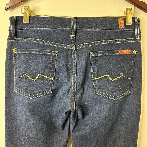 Sz 30 7 For All Mankind Kimmie Bootcut Jeans Dark Wash Minimalist Retro Capsule - Picture 6 of 7